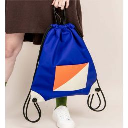 The Square Drawstring Backpack Blue