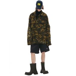 Camouflage Print Army Jacket - Khaki