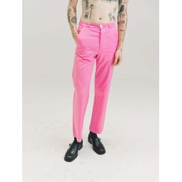 Cotton Piece Dyed Tailored Trousers - Pink