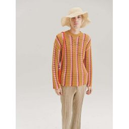Crochet Elton Jumper - Orange Stripe