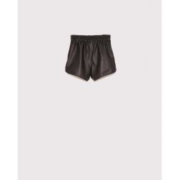 YVES SALOMON Leather Shorts - black