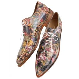 Floral print leather shoes - Multicolor