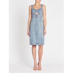Drapey Denim Cut-Out Dress - Forget Me Not