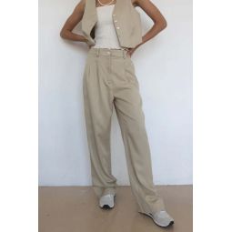 Pleated Trouser - Lychee