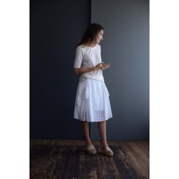 Double Layer Cotton Skirt - White