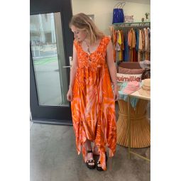 Dara Dress - Orange Butterfly