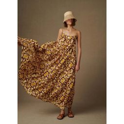 Soeur Procida Floral Maxi Dress - Yellow/Plum Print