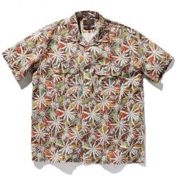 BEAMS PLUS Open Collar Short Sleeve Kyoto Pattern Print Water Crest Pattern Shirt - Print