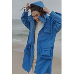 Marila Recycled Materials Raincoat - Ocean Blue