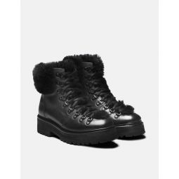 Vintage Leather Nettie Hiker Boot - Black