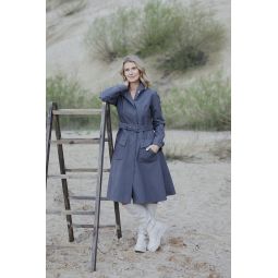 Recycled Materials Flare Raincoat - Grey