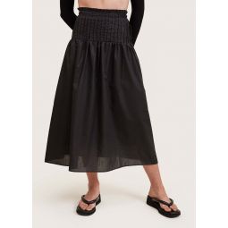 Tucked Drop Waist Skirt - Black