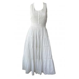 Deep Ocean Victorian Apron Dress - White