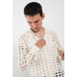 Mesh Grid LS Shirt - Natural