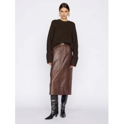Croc Leather Boot Skirt - Americano