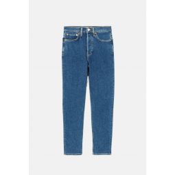 90s High Rise Ankle Crop Jean - Western Rinse