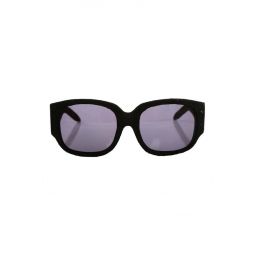 Alexander Wang Suede Curve Rectangle Sunglasses - Black