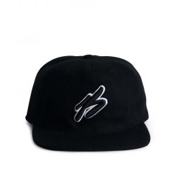 B Logo Wool Snapback cap - Black