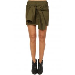 Tie Sleeve Mini Skirt - Olive