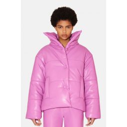 Hide Puffer Coat - Super Pink