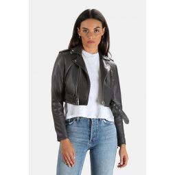 Leufy Leather Jacket - Anthracite
