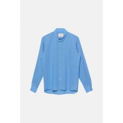 Branco Seersucker Button Down Shirt - Sky Blue