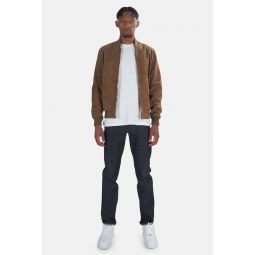 Leather Suede Bomber - Beige