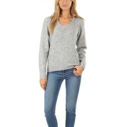 Open Neck Sweater - Melange Grey
