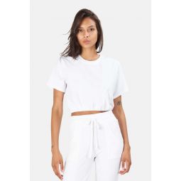 Substance Jersey Bubble Cropped Tee - White