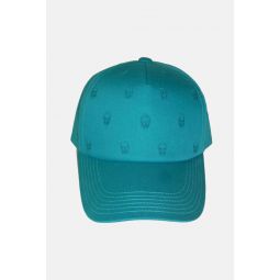 Tiny Skull Embroidered Cap - Blue