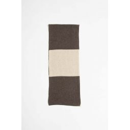 Wool Cashmere Stripe Scarf - Stone/Grey