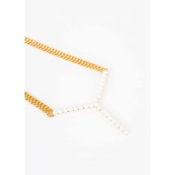 Pearl Maxi Y Necklace - Gold