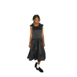 Poly Satin Thick Garment Treated Jumper Dress - Black
