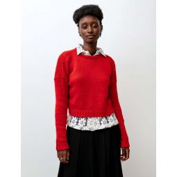 Womens Cropped Pull Scarlet