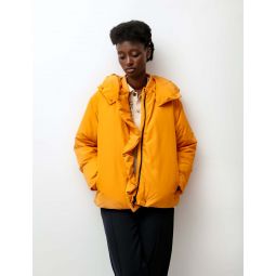 Womens Puffer Hoodie Jacket - Tangerine
