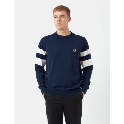 Tipped Sleeve Crew Neck - French Navy Blue