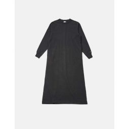 Recycled Cotton Heavy Long Sleeve Dress - Black