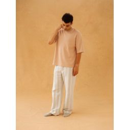 Organic Ribbed Essential T-Shirt - Dusty Pink