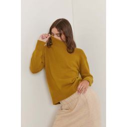 A Mente Wool Turtleneck Long Sleeve Sweater - Mustard