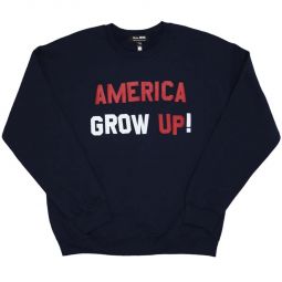 Unisex Skim Milk AMERICA GROW UP sweater - Navy Blue