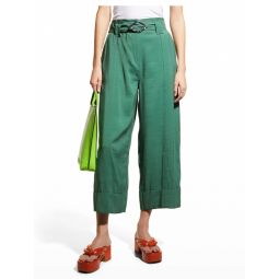 Cropped Pants - Myrtle Green