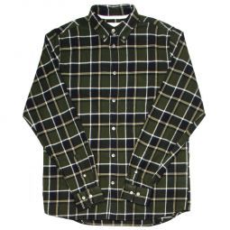 Anton Brushed Flannel Shirt - Beech Green Check