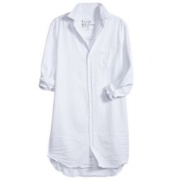 Mary Woven Button Up Dress - White Tattered Denim