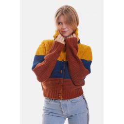 70s Sweater Jacket - Mustard Multi