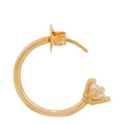 Solitaire Hoop Ring - Gold/White
