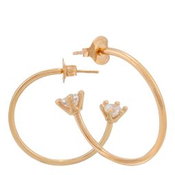 Solitaire Hoops - Gold/White
