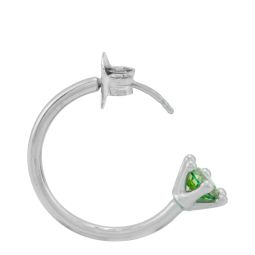 Solitaire Hoop Ring - Silver/Green