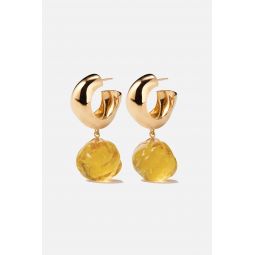 Small Cleo Earrings - Gold Vermeil/Glass Yellow