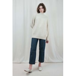 Textured Alpaca Cable Sweater - Cream