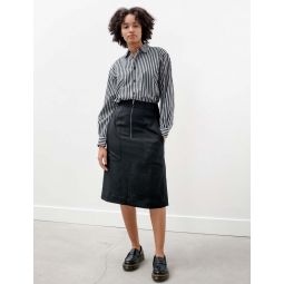 Gado Dry Wool Twill Zip Skirt - Black
